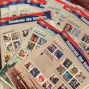 NIP Vintage USPS Celebrate the Century 1900-1990 Stamp Collection, Series of 10